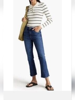 {FRAME} Le Crop Mini Boot Bootcut Jeans in Blue - Womens Size 32 Stretch